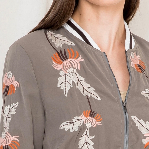 Dusty Olive Embroidered Varsity Scholar Preppy Jacket - Picture 4 of 10